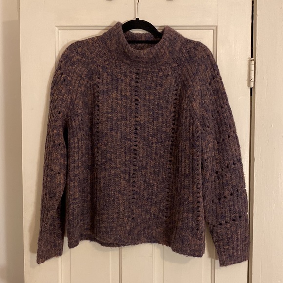 Madewell Purple Turtleneck Sweater - Picture 1 of 9